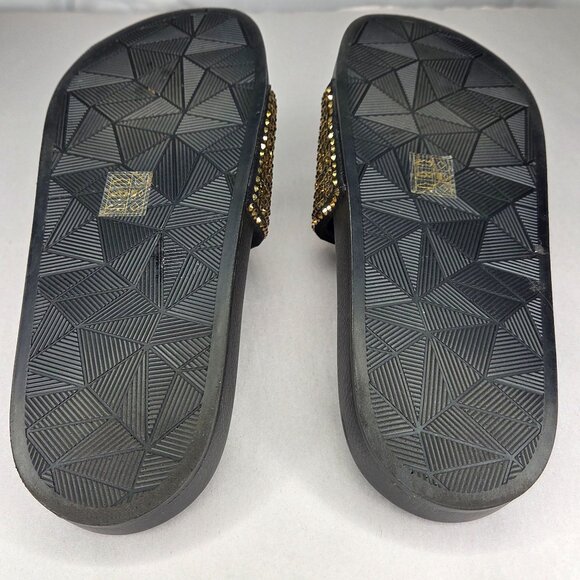Kurt Geiger Women's Meena Eagle Gold Studded Slides Sandals - Picture 5 of 7